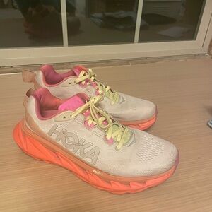 Hoka Women's Athletic Shoes - Cream and Orange